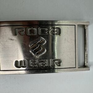 Rocawear Belt Buckle Chrome Metal Hip Hop Urban Streetwear Y2K Vintage 2000s
